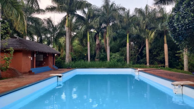 cottage and swimming pool at redearth Kabini